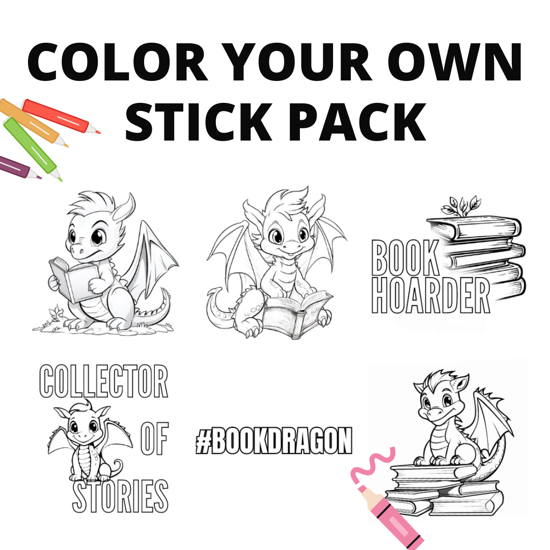 Mythical Magic: Color Your Own Dragon Stickers Set for Creative Adventures