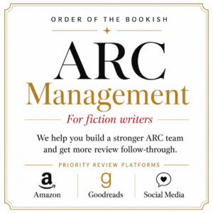 ARC Management service for fiction authors focused on increasing review follow-through on Amazon, Goodreads, and social media.