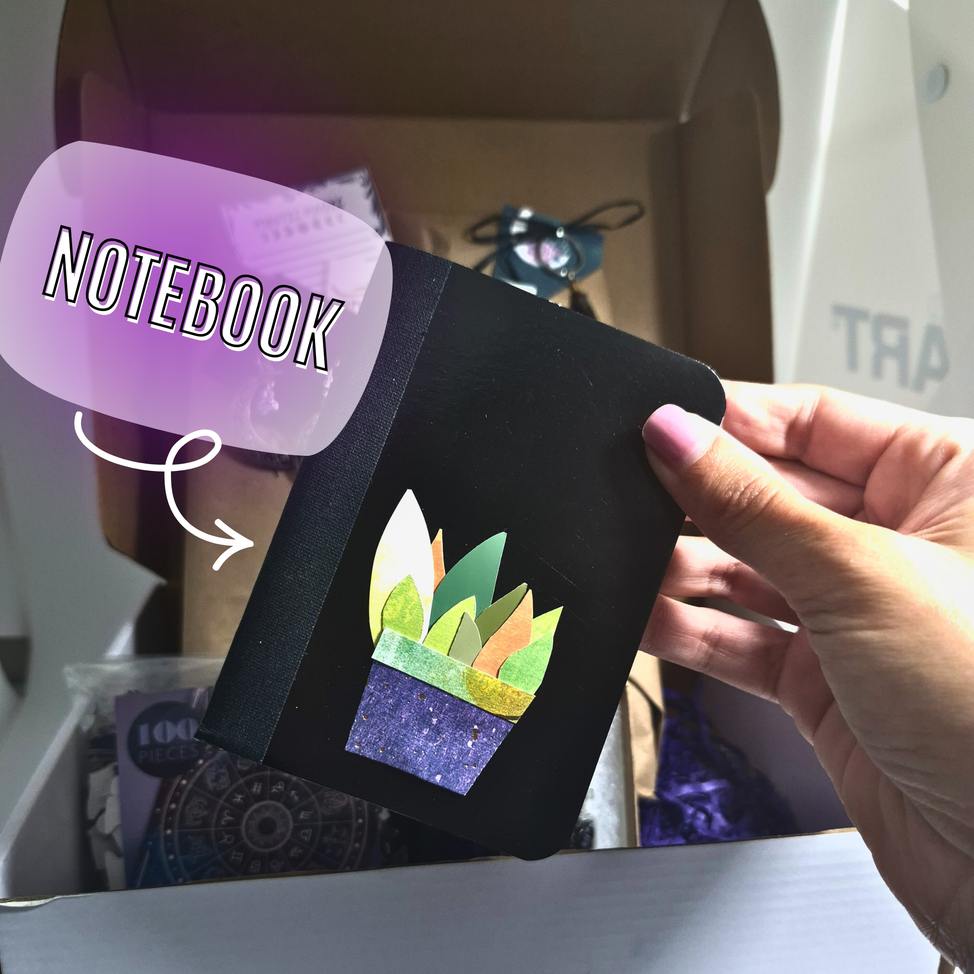 Mystic Magic Bookish Box front view – blind YA fantasy novel with witchy moon earrings, crystal keychain, bookmark