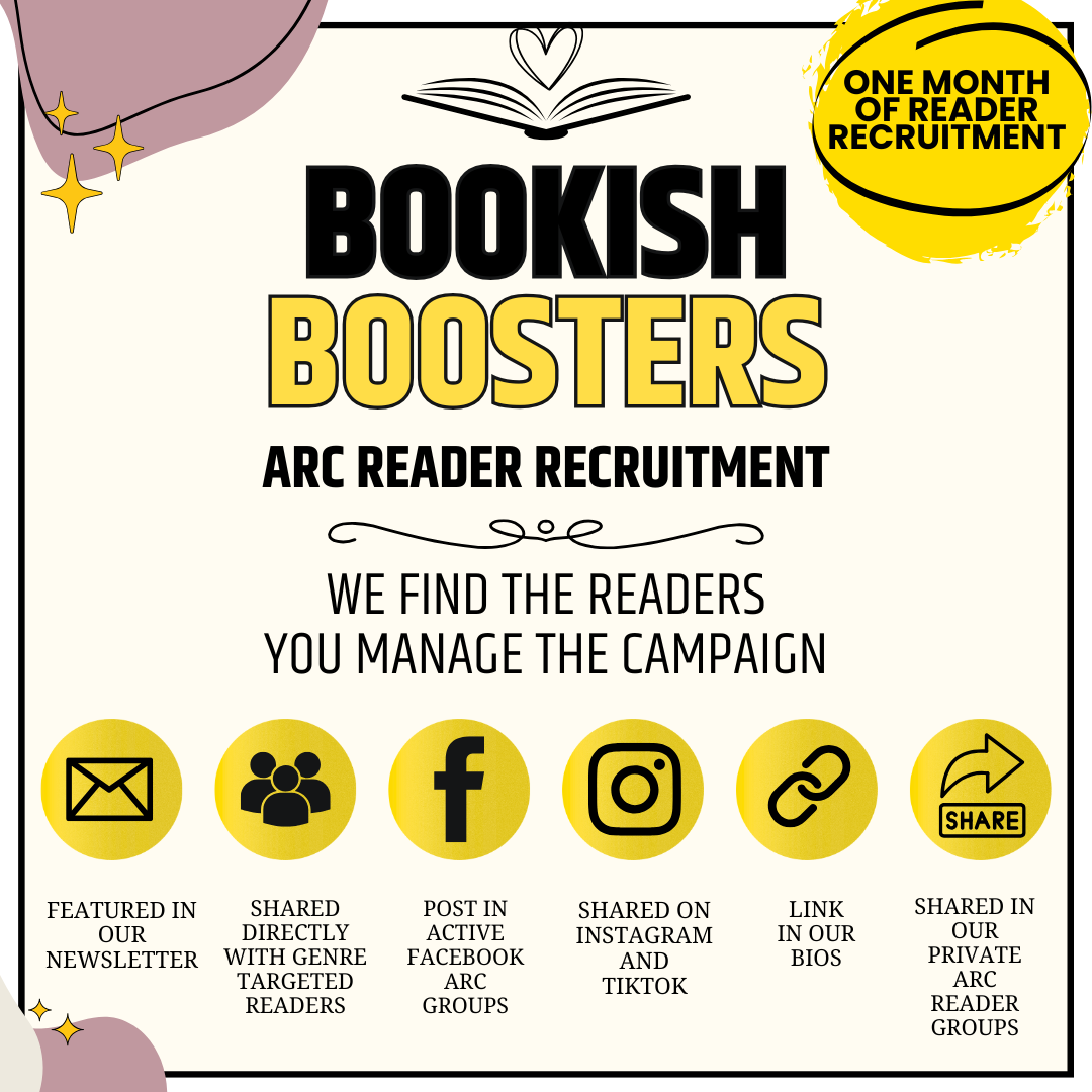 Bookish Boosters ARC reader recruitment service helping fiction authors reach more potential ARC readers.